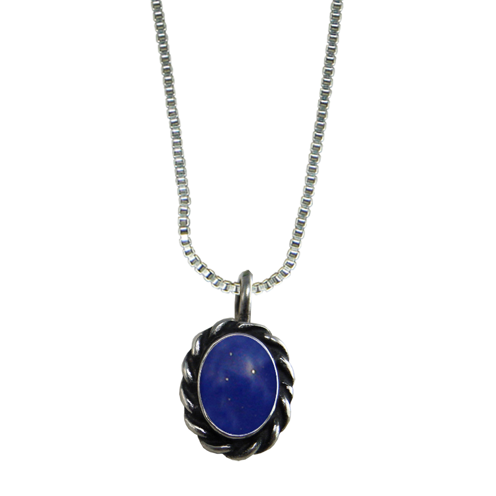 Sterling Silver Little Lapis Lazuli Pendant Necklace